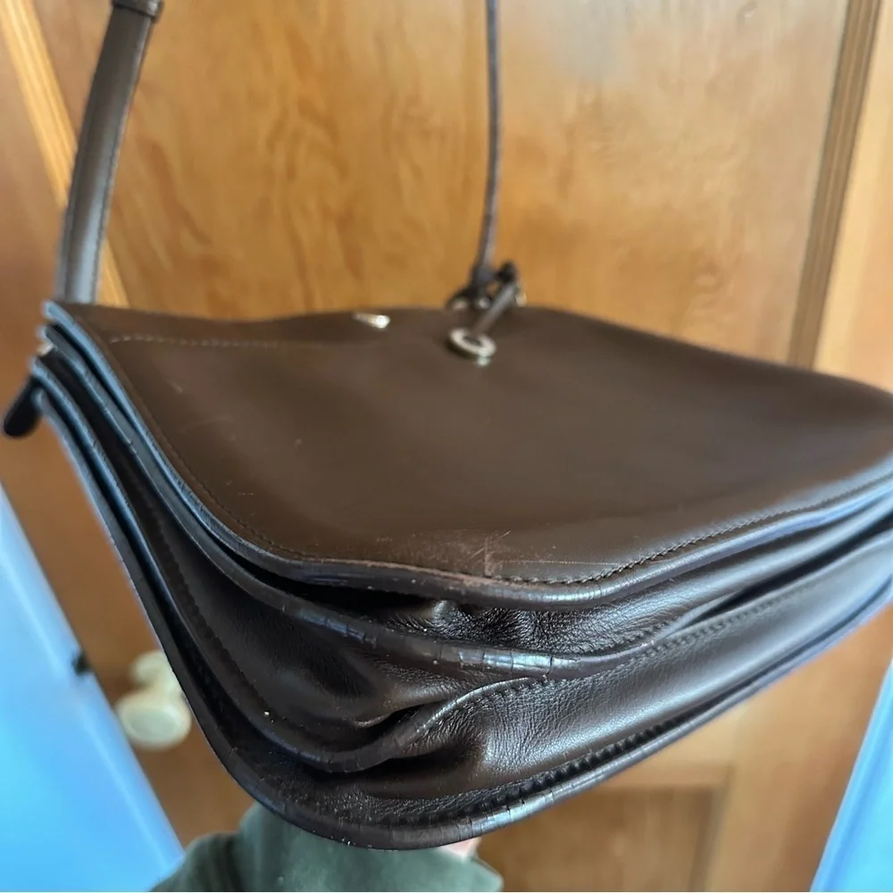 loro piana milky way leather brown crossbody bag